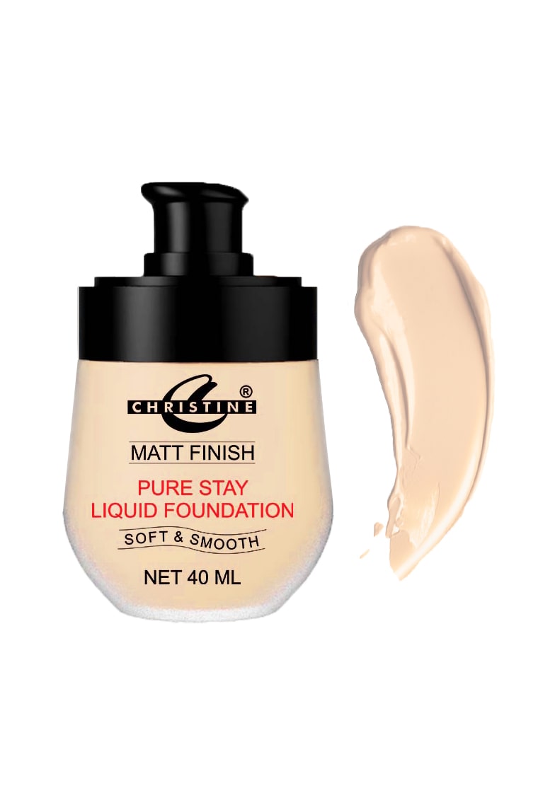 CHRISTINE® Matt Finish Pure Stay Liquid Foundation - Soft & Smooth (40 ml)