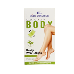 BODY LUXURIES BODY WAX STRIPS TEA TREE OIL 16 Strips + 2 Wipes