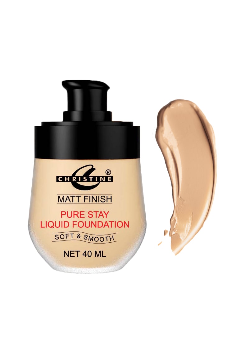 CHRISTINE® Matt Finish Pure Stay Liquid Foundation - Soft & Smooth (40 ml)
