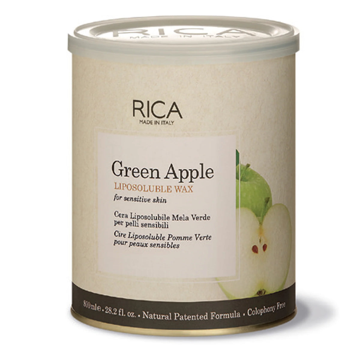 RICA Green Apple Liposoluble Wax for Sensitive Skin (800ml)