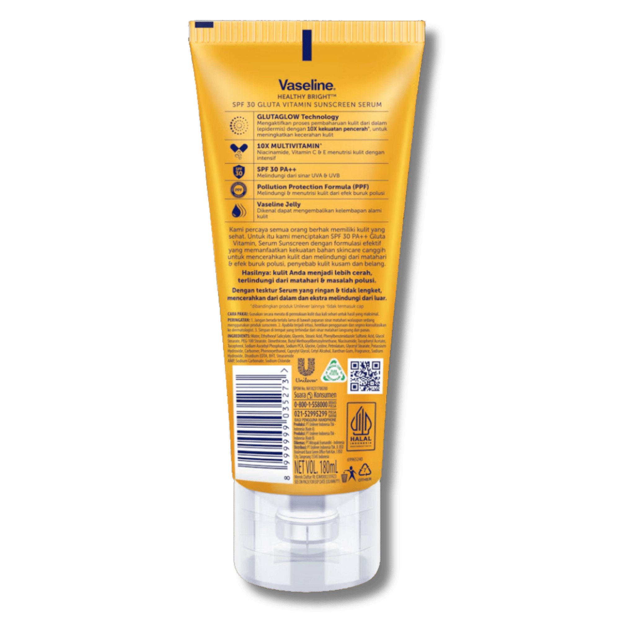 Vaseline Healthy Bright Gluta Vitamin Sunscreen Serum SPF 30 PA++ (180ml)