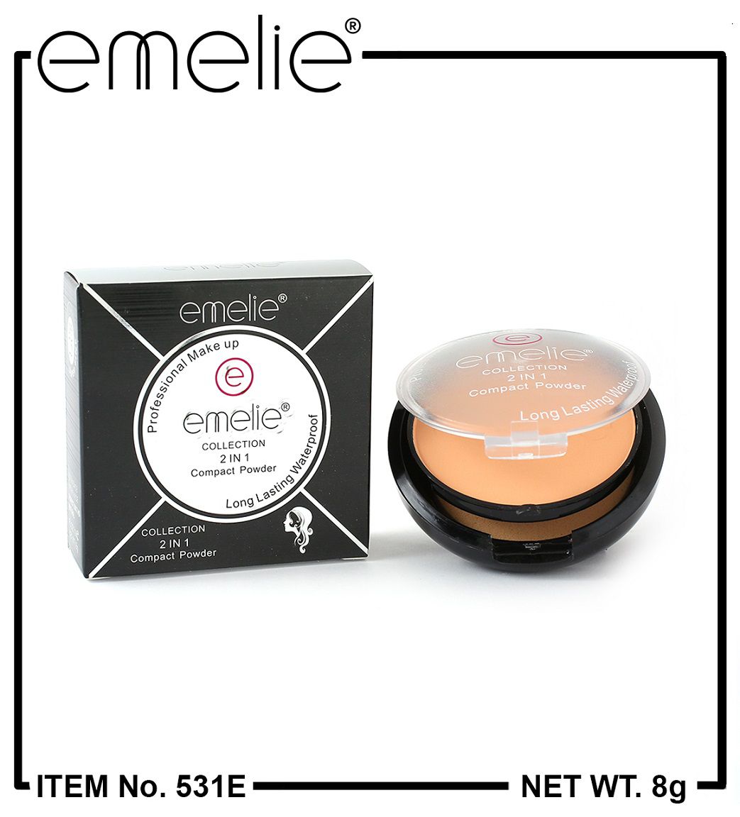 Emelie Professional Makeup 2-in-1 Compact Powder