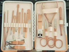 18-Piece Rose Gold Professional Grooming & Manicure Kit