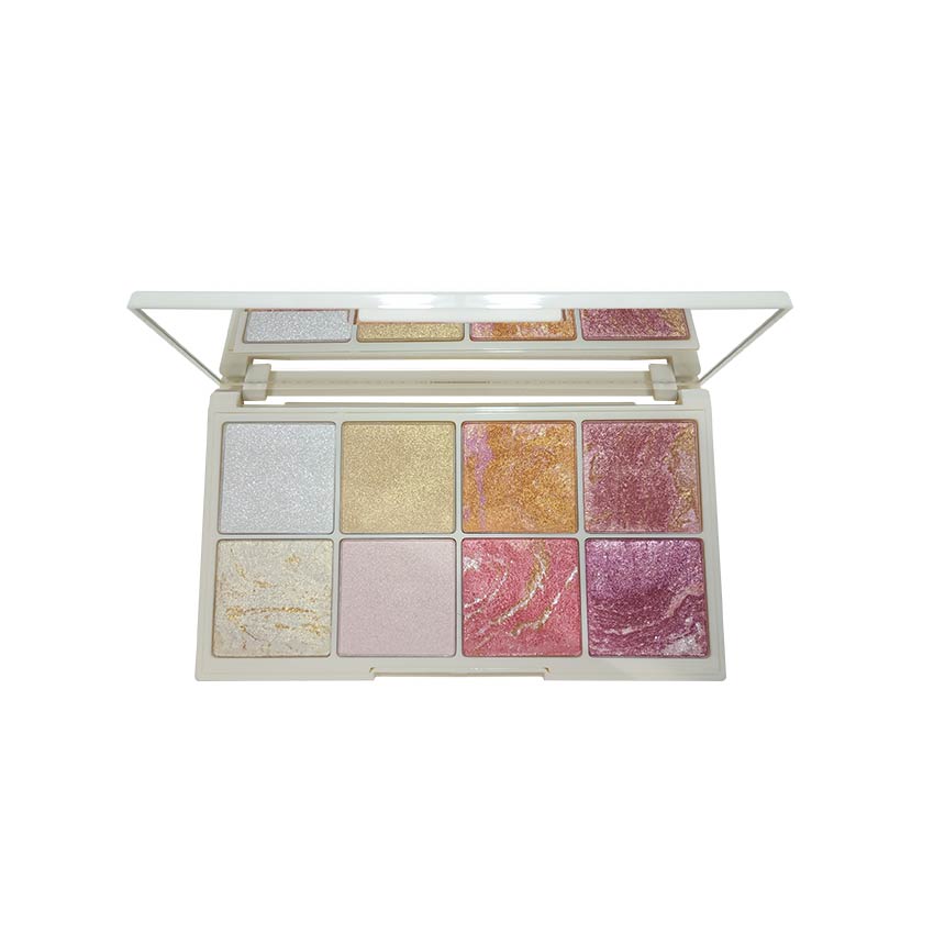 Glamorous Face 8 Color Tera cotta Blush & Shimmer Highlighter Kit (2 Groups)