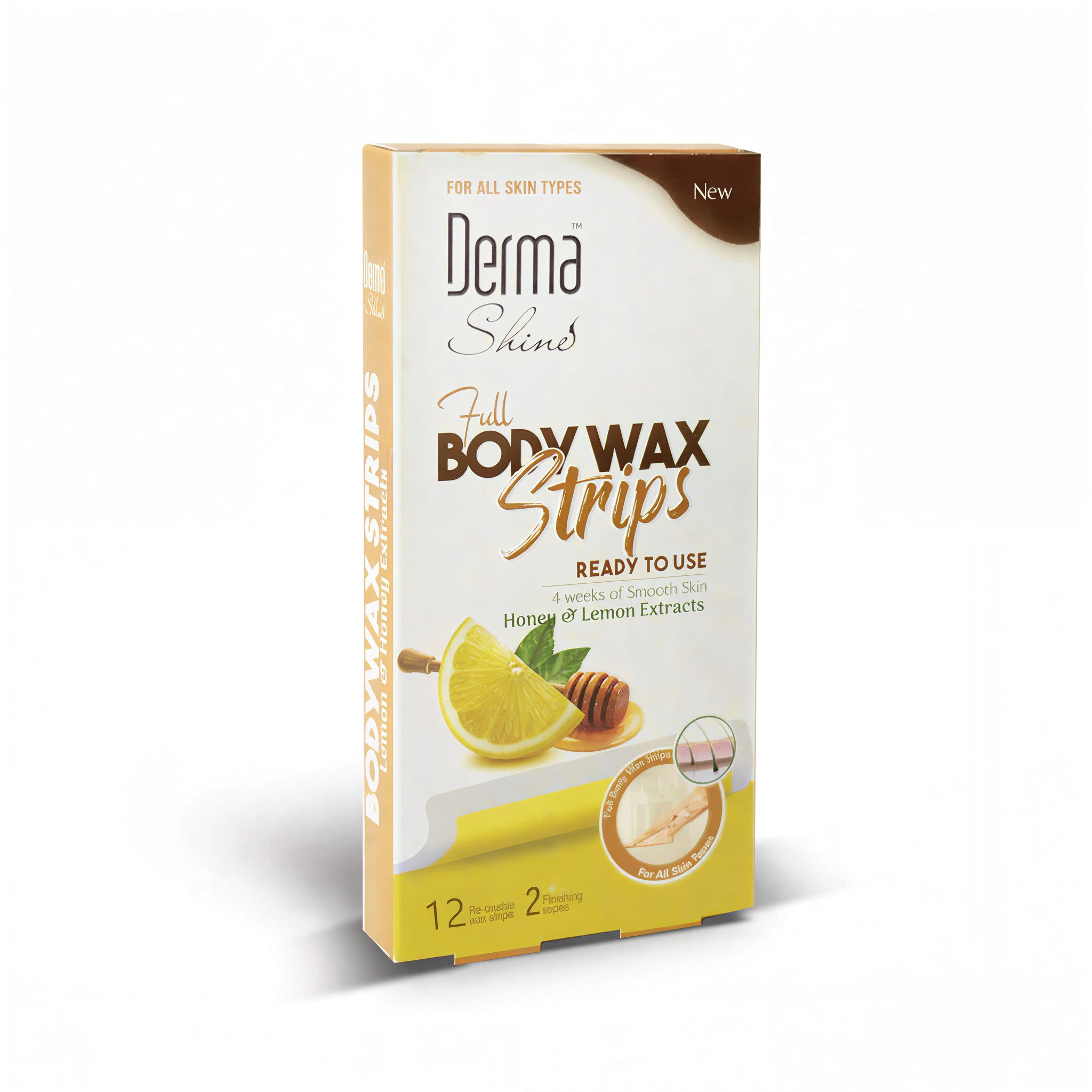 Derma Shine Full Body Wax Strips with Honey & Lemon Extracts