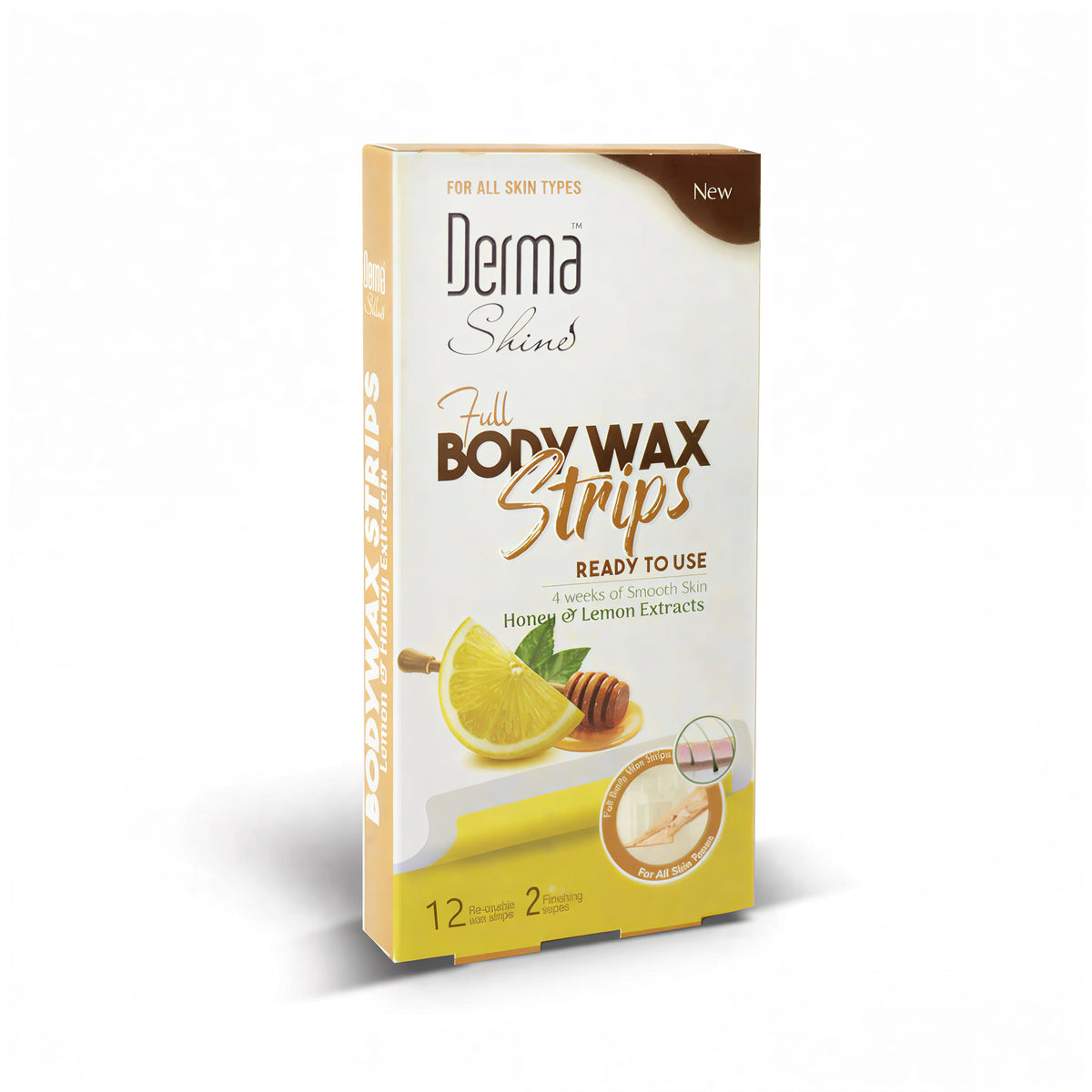 Derma Shine Full Body Wax Strips with Honey & Lemon Extracts