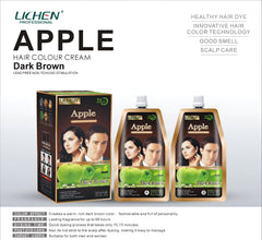 Lichen Professional Apple Hair Colour Cream – Dark Brown (500ml x 2)