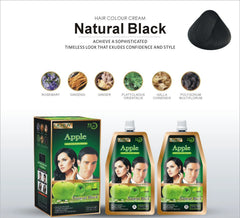 Lichen Professional Apple Hair Colour Cream  Natural Black (500ml x 2)