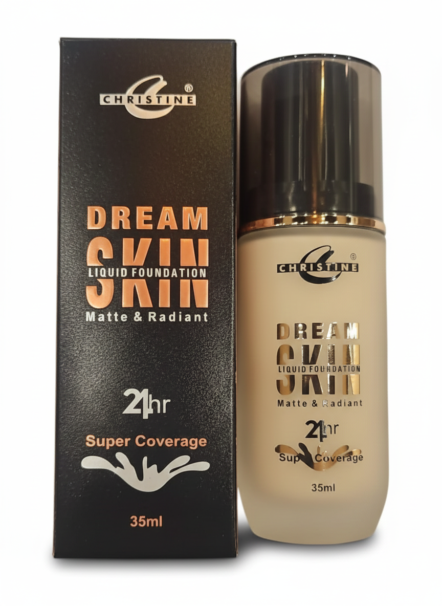 DREAM SKIN Liquid Foundation - Matte & Radiant 24hr Super Coverage 9 Shades