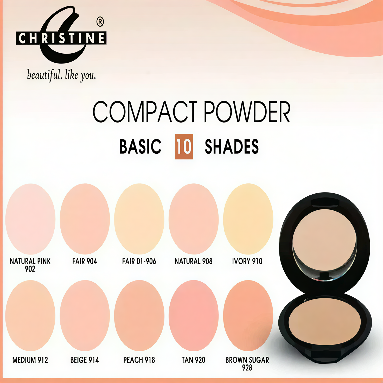 Christine Fragrance Free Compact Powder