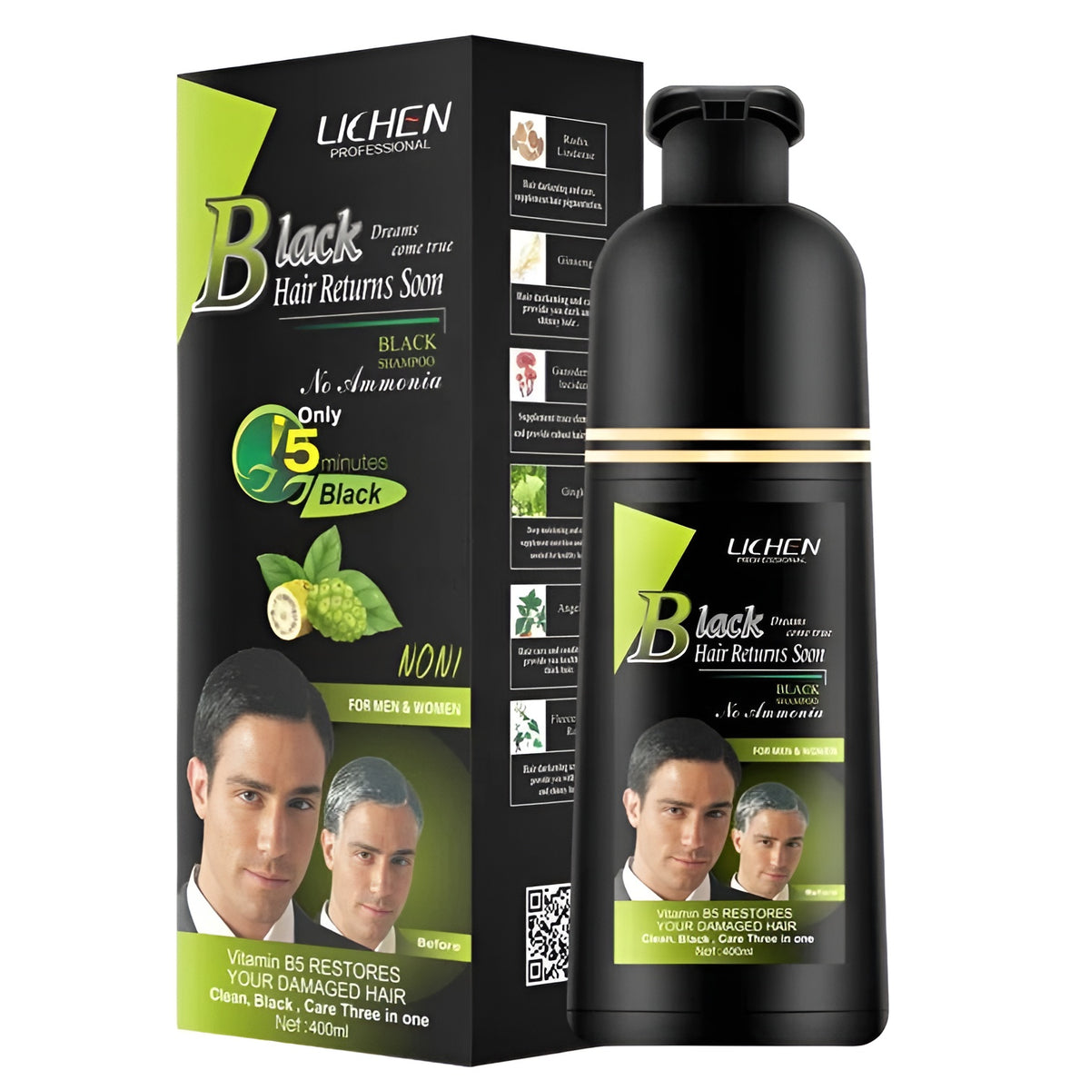 Lichen Professional Black Hair Shampoo (200ml)