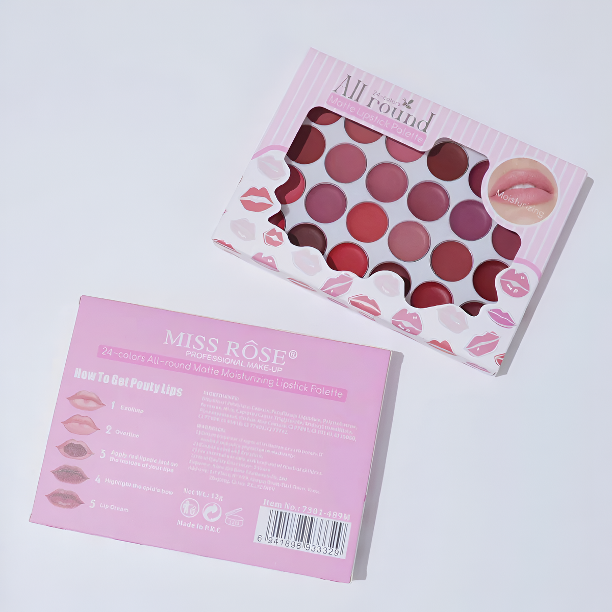 Miss Rôse 24-Color All-Round Matte Moisturizing Lipstick Palette