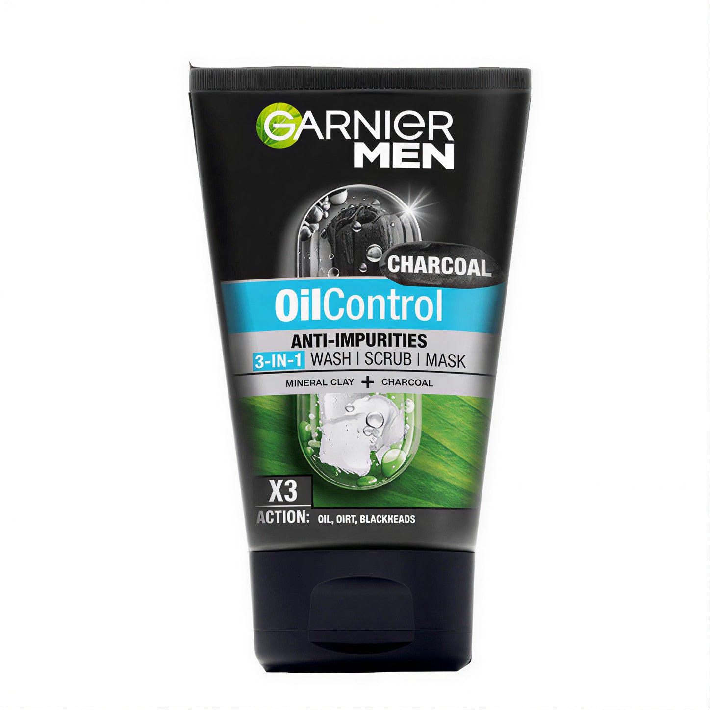 Garnier Men Oil Control 3-in-1 Charcoal Foam (100ml)