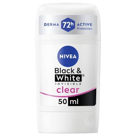 Nivea Black & White Invisible Clear X5 Anti-Perspirant Stick | 50ml