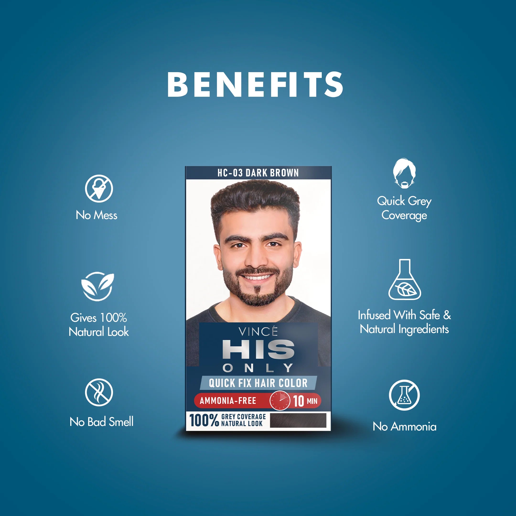 Vince Dark Brown His Only Men Hair Color - (HC-03)