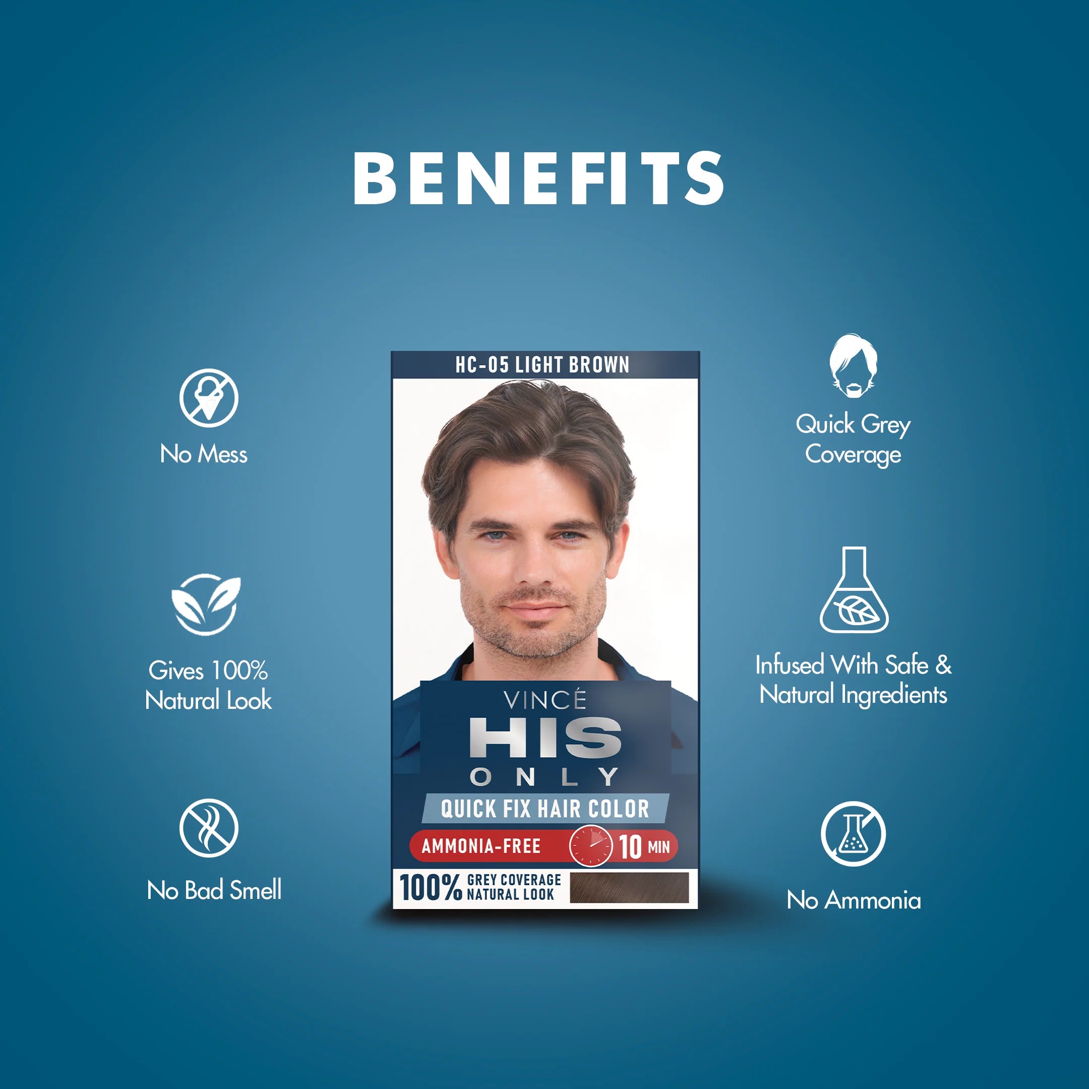 Vince Light Brown His Only Men Hair Color - (HC-05)