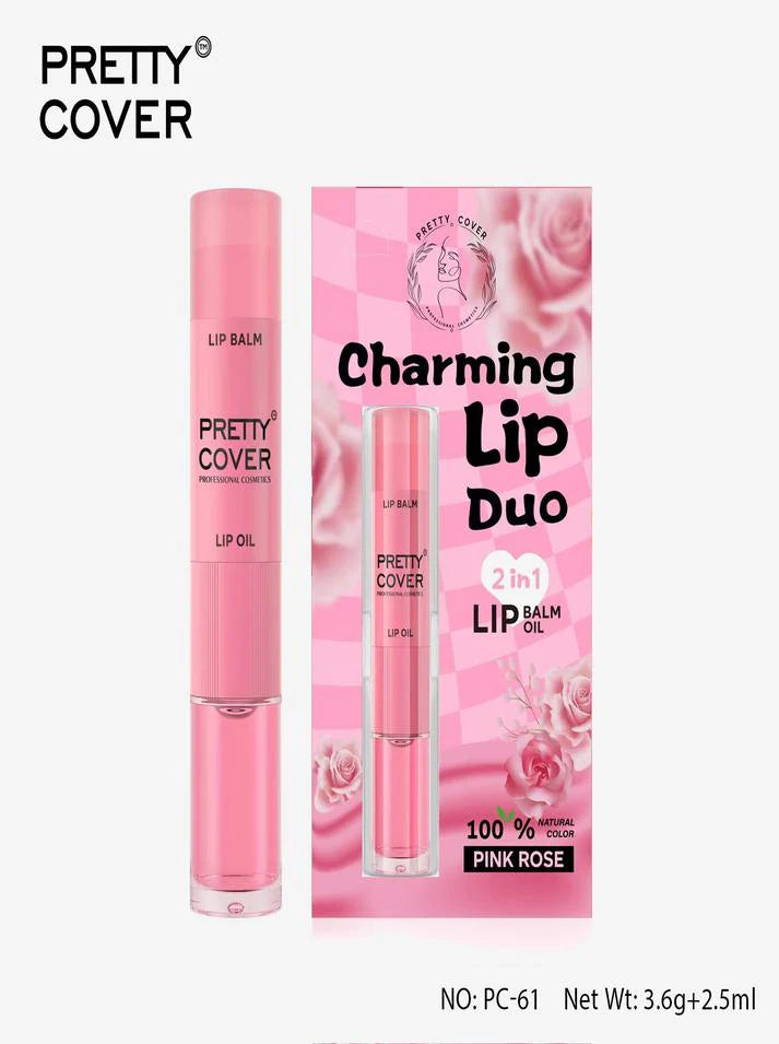 Pretty Cover Charming Lip Duo (Lip Balm + Lip Oil)