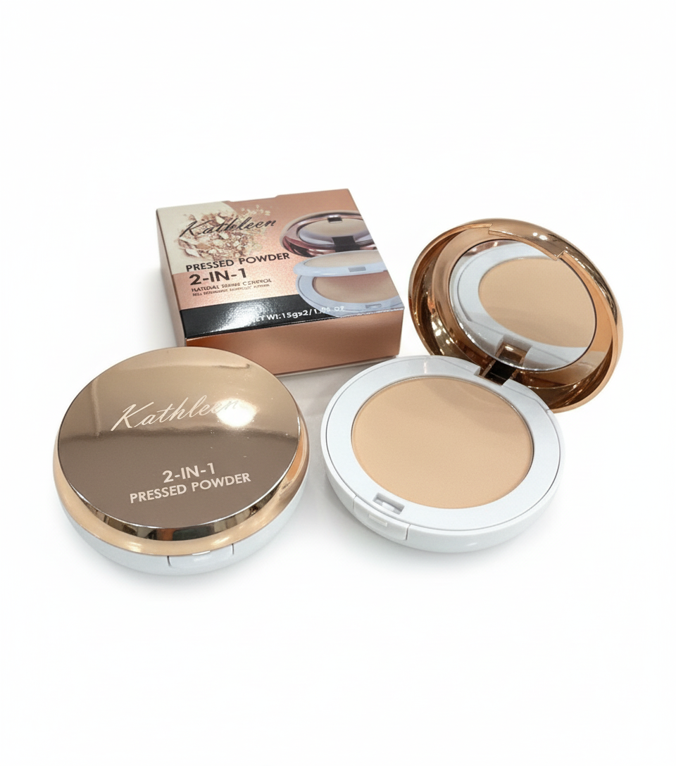 Kathleen 2-in-1 Pressed Powder - Natural Shine Control & Full Coverage