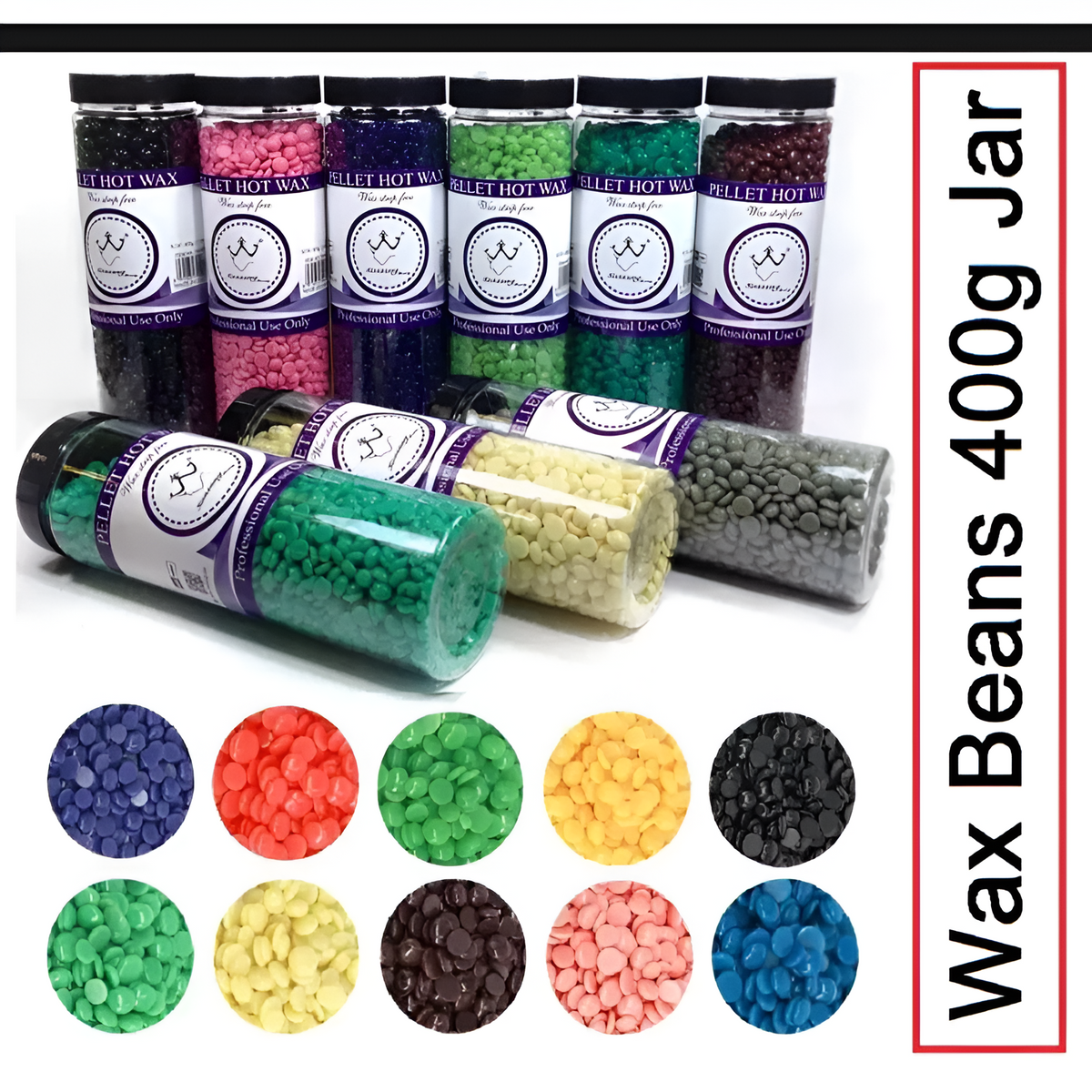 Professional Pellet Hot Wax  Stripless Hard Wax Beads (Multicolor) 400g