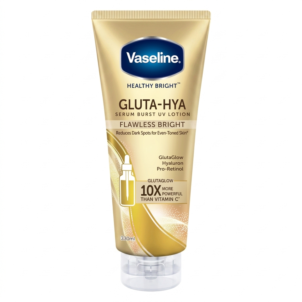 Vaseline Healthy Bright Gluta-Hya Serum Burst UV Lotion Flawless Bright (330ml)