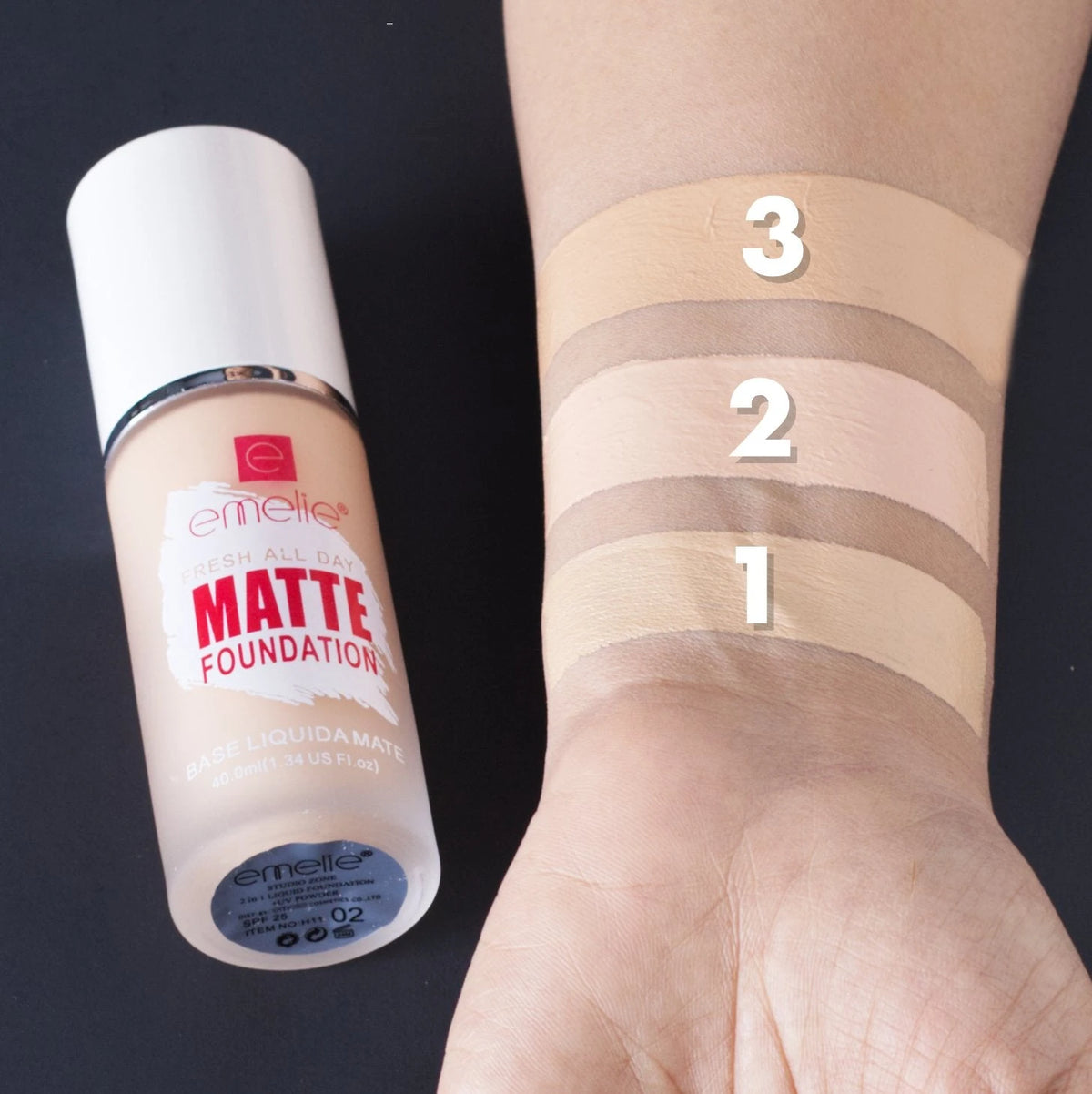Emelie Fresh All Day Matte Foundation (Item No. H11)