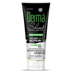 Derma Shine Pure Whitening Charcoal 2-in-1 Face Wash & Scrub